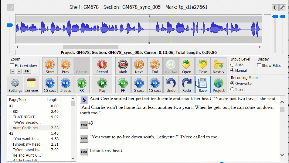 Animated demonstration of separating overlapped marks in EasyBooks